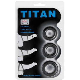 Titan 3 in 1 Silicone Rings Black - 3 db