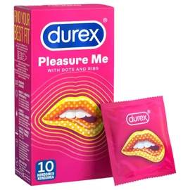 Durex Pleasure Me - bordázott-pontozott óvszer (10db)
