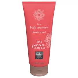 Shiatsu 2in1 Strawberry scent - masszázs síkosító - eper (200ml)