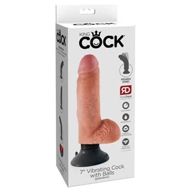 7&quot; Vibrating Cock with Balls  Light