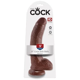 9" Cock with Balls  Brown