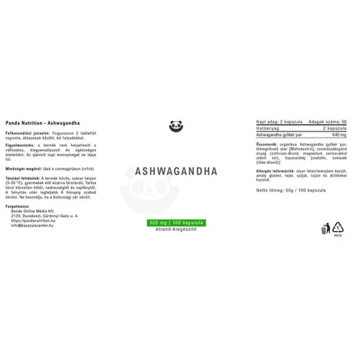 Panda Nutrition Ashwagandha MAX - 100 db 