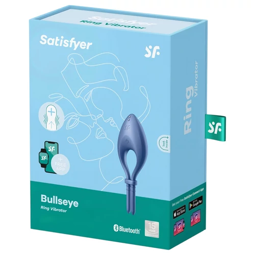 Satisfyer Bullseye - okos vibrációs péniszgyűrű (kék)