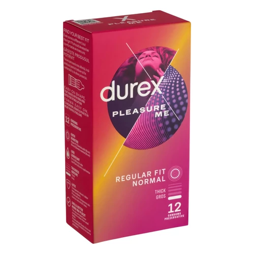 Durex Emoji PleasureMe - bordázott-pontozott óvszer (12db)