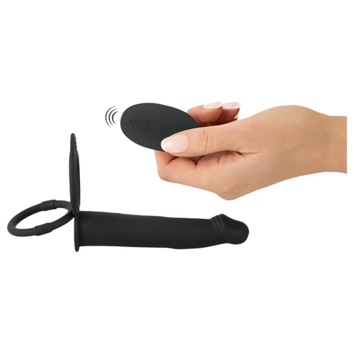 Black Velvet Double F - felcsatolható anál vibrátor (fekete)