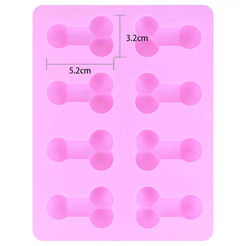 Pénisz formájú jégkocka készítő forma (pink)