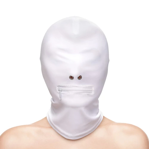 Fetish & Fashion - Zippered Mouth Hood - White - Alternate Package
