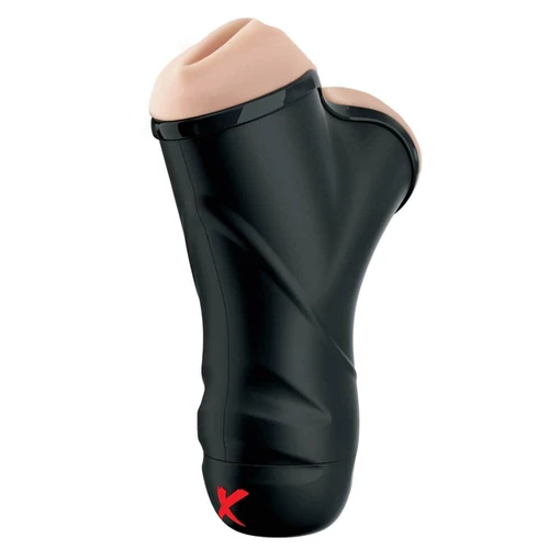 Double Penetration Vibrating Stroker  Light/Black