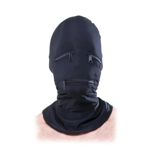 Zipper Face Hood  Black