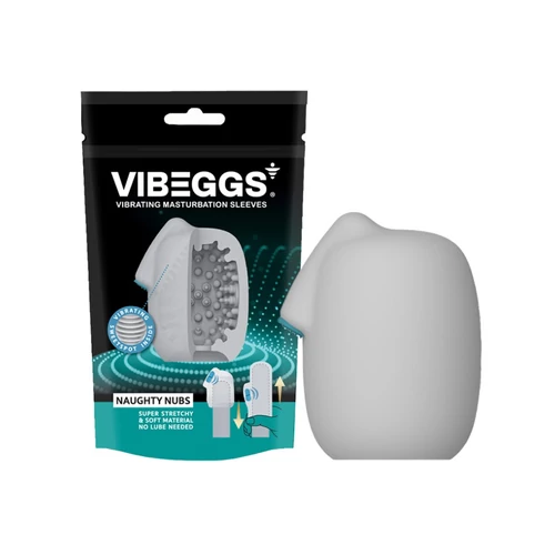 VIBEGGS - Naughty Nubs - Vibrating Masturbation Sleeve - White