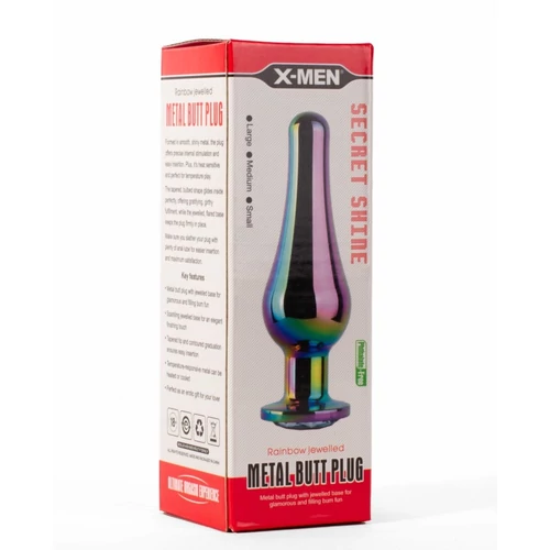 X-MEN Secret Shine Metal Butt Plug Rainbow S