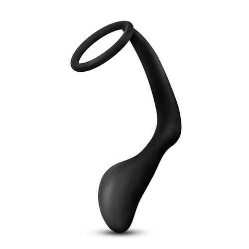 ANAL ADVENTURES COCK RING PLUG BLACK