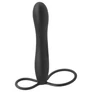 Fetish Double Trouble – here- és péniszgyűrű dildóval (fekete)