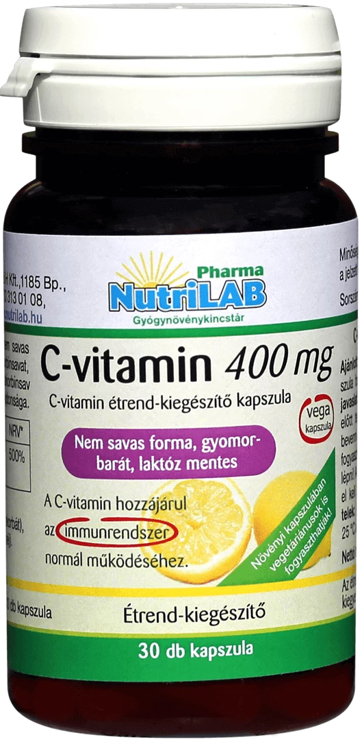 NutriLAB gyomorbarát C vitamin 400 mg - 30 db